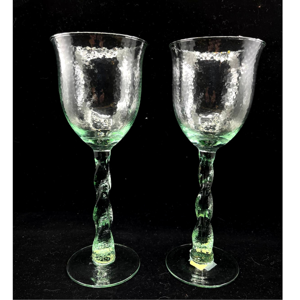 NEW (2) Vidrios San Miguel Recycled Glass 18 oz 11" Water Goblet Wine Glass